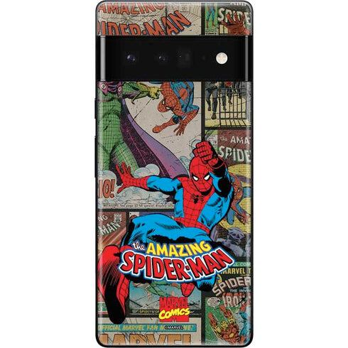 Marvel Classic Comics Amazing Spider-Man Collage Google Pixel 6 Pro Skin
